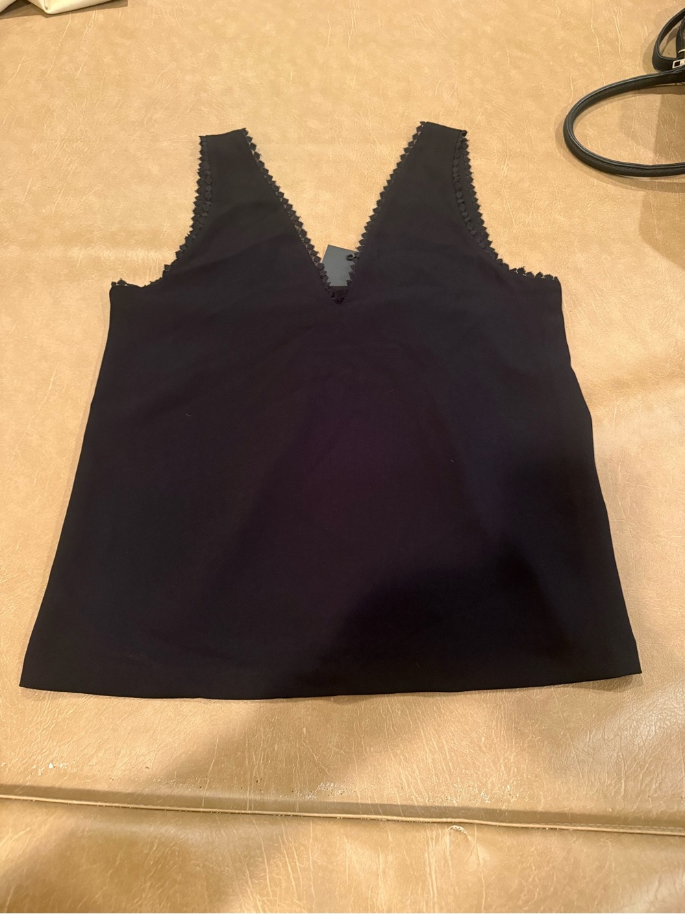 The Kooples Black V-Neck Lace-Trim Camisole